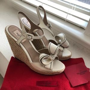 Valentino bow wedge espadrilles, size 39